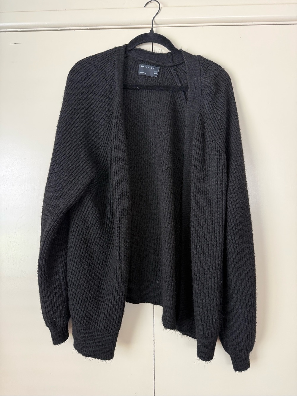 ASOS DESIGN edge to edge boxy cardigan in black